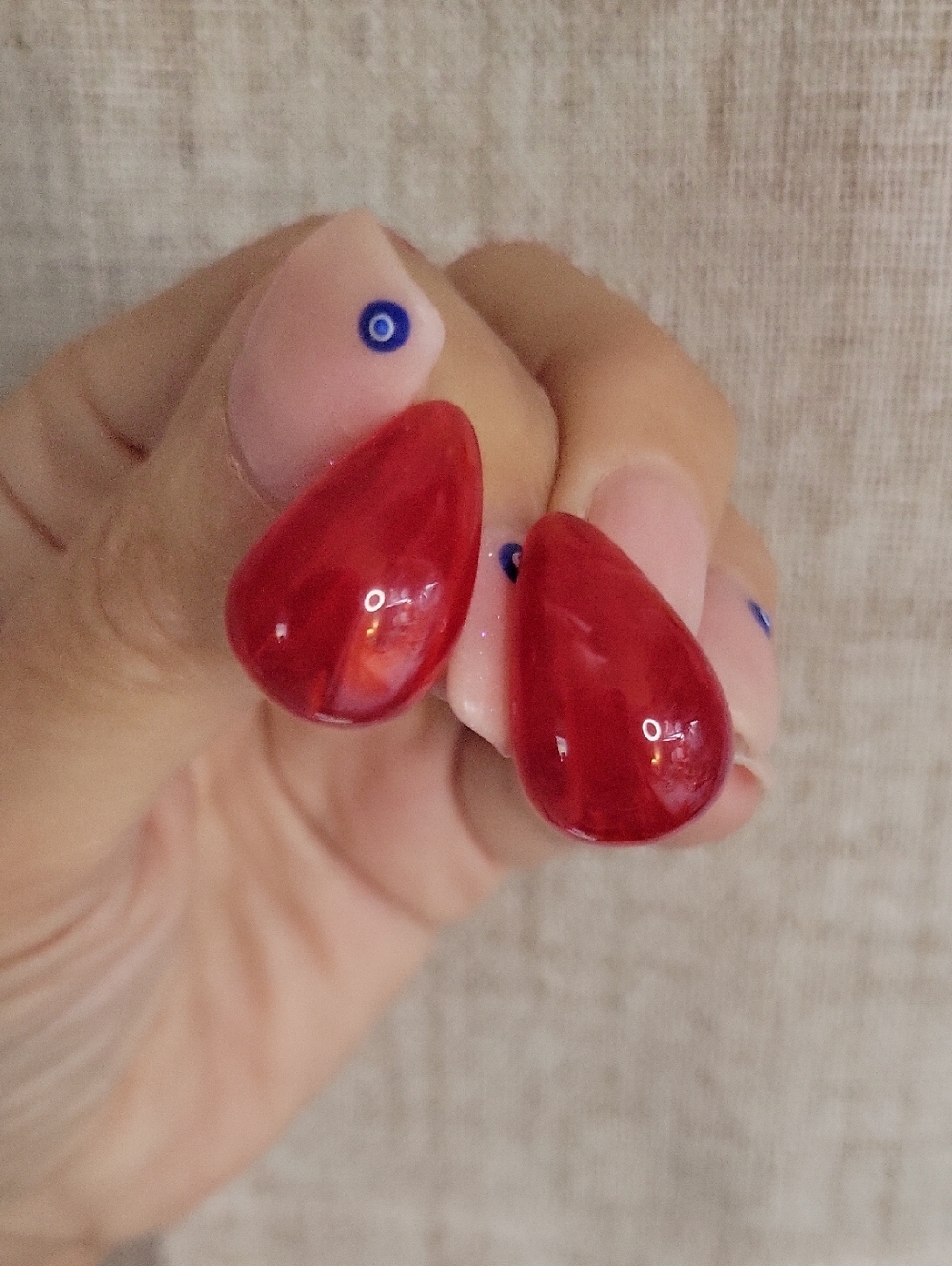 Jellybean Red Teardrop Earrings